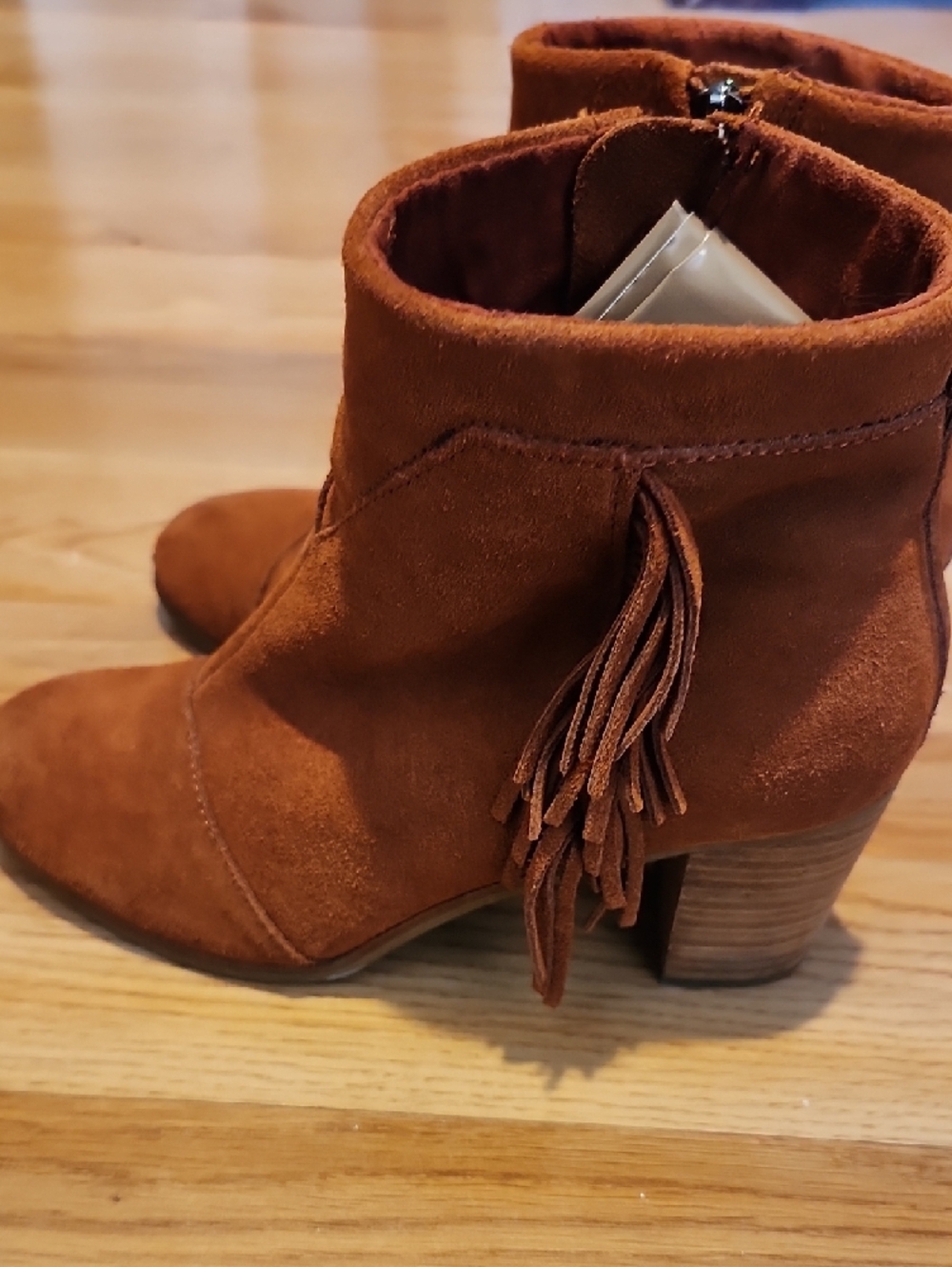 Toms Women’s Suede Fringe Ankle Boots - Chestnut Brown - Picture 5 of 12